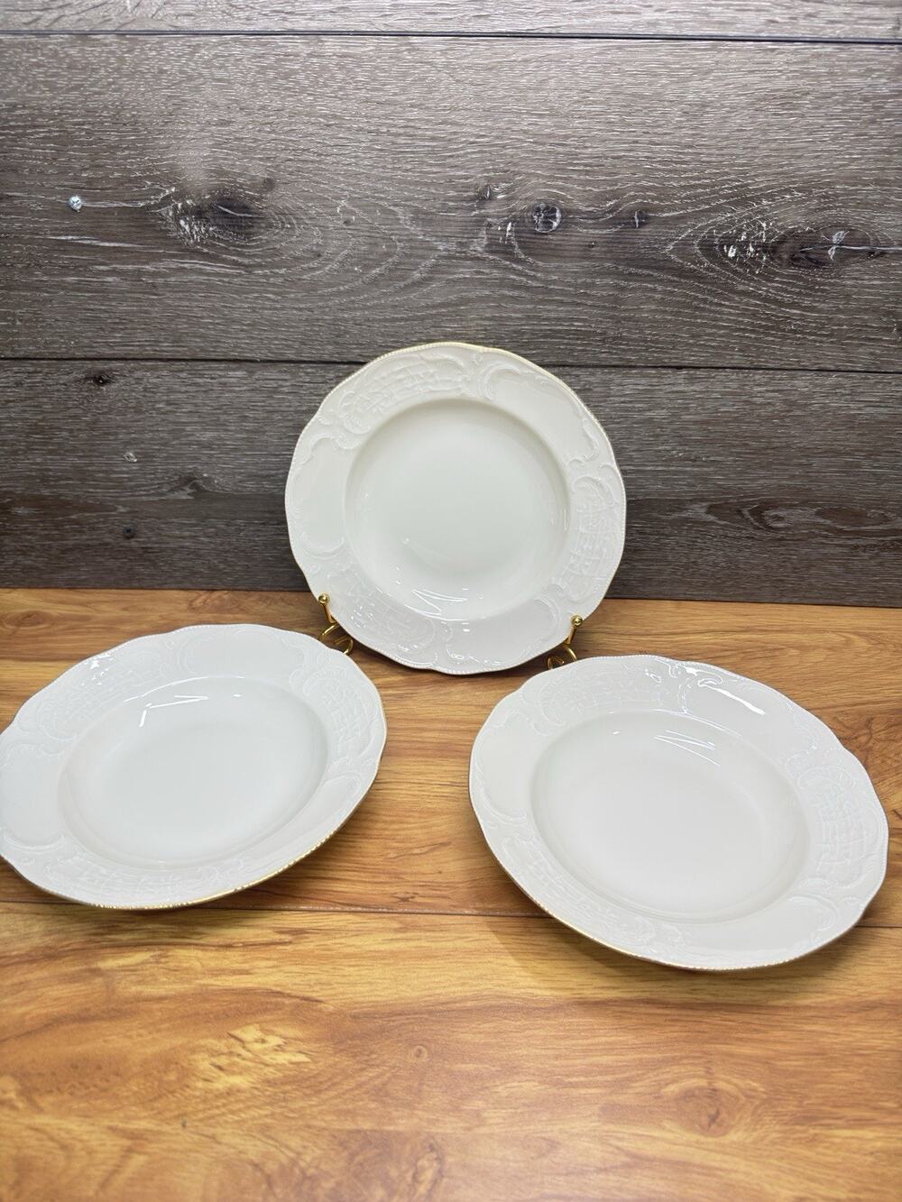 Rosenthal Classic Collection Sanssouci 8-5/8” Rimmed Soup Bowl Ivory~ Set Of 3